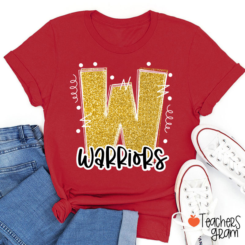 Personalized Mascot Glitter School Spirit Game Day Teacher T-Shirt