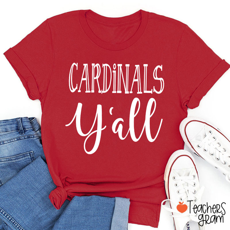 Personalized Mascot Y'all School Spirit Teacher T-Shirt