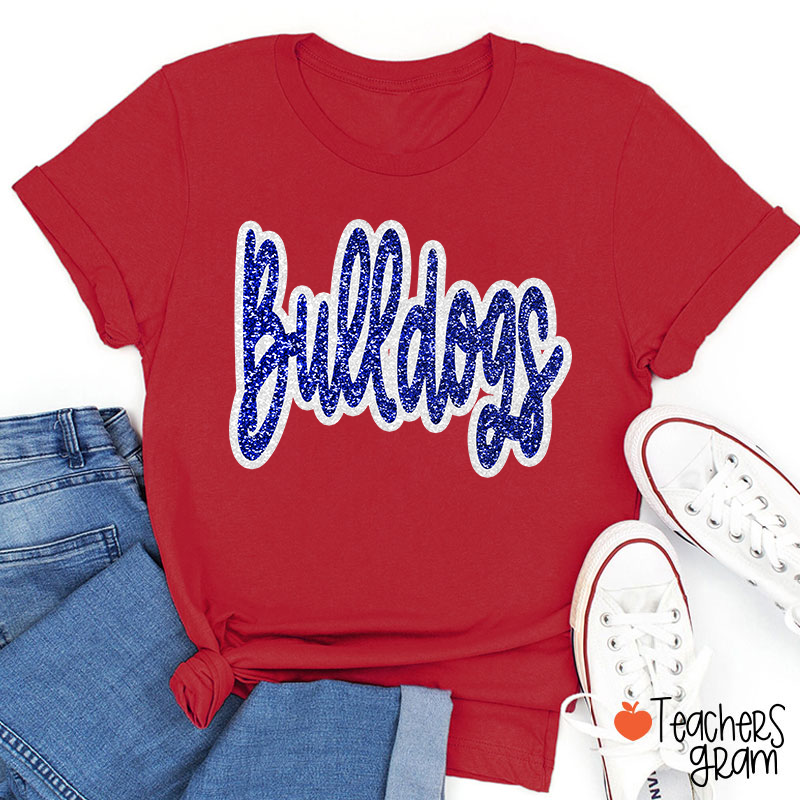 Personalized Mascot Glitter Cheer For Them Teacher T-Shirt