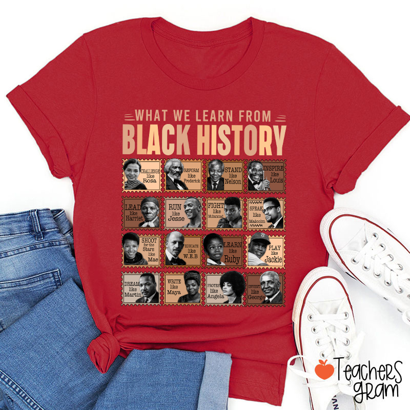 What We Learn From Black History Teacher T-Shirt