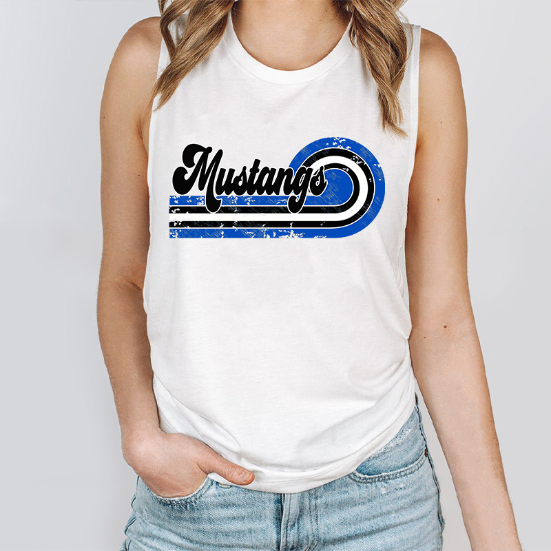 Personalized Retro Mascot School Spirit Teacher Tank Top