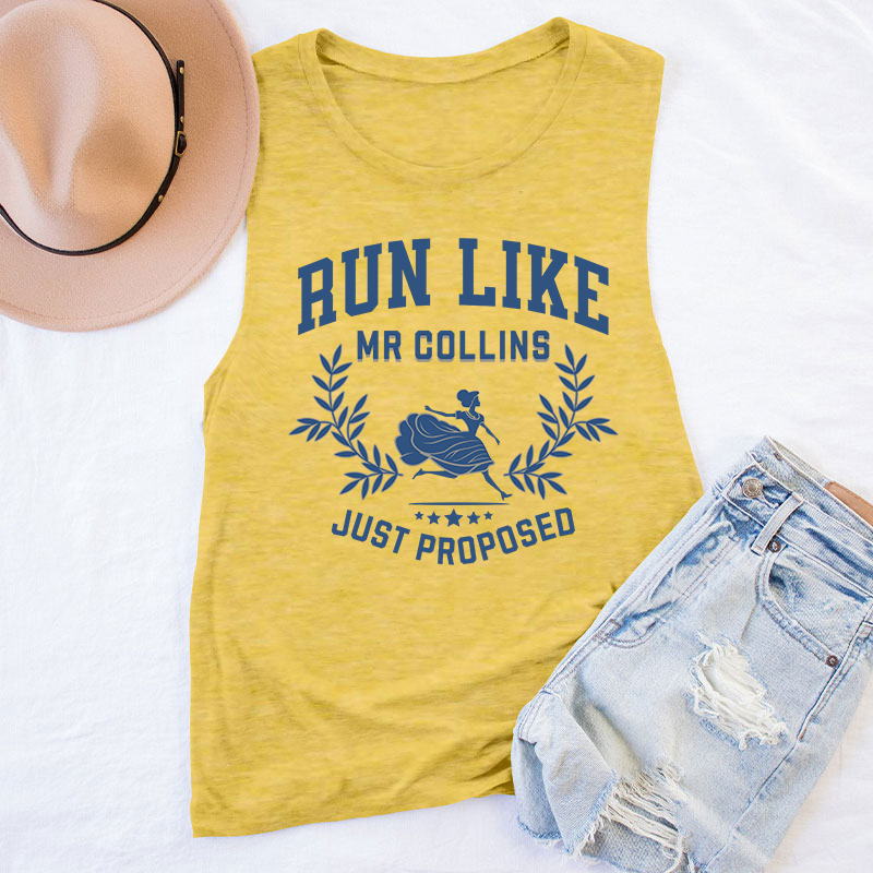 Run Like Mr Collins Just Proposed Teacher Tank Top