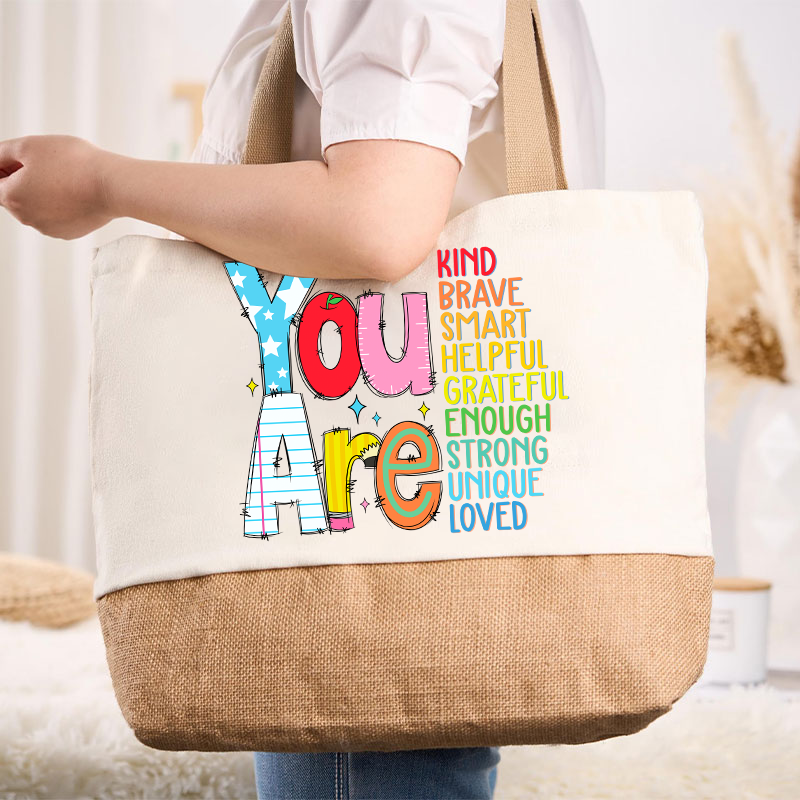 Be Who You Are You Are Enough Teacher Canvas Tote Bag