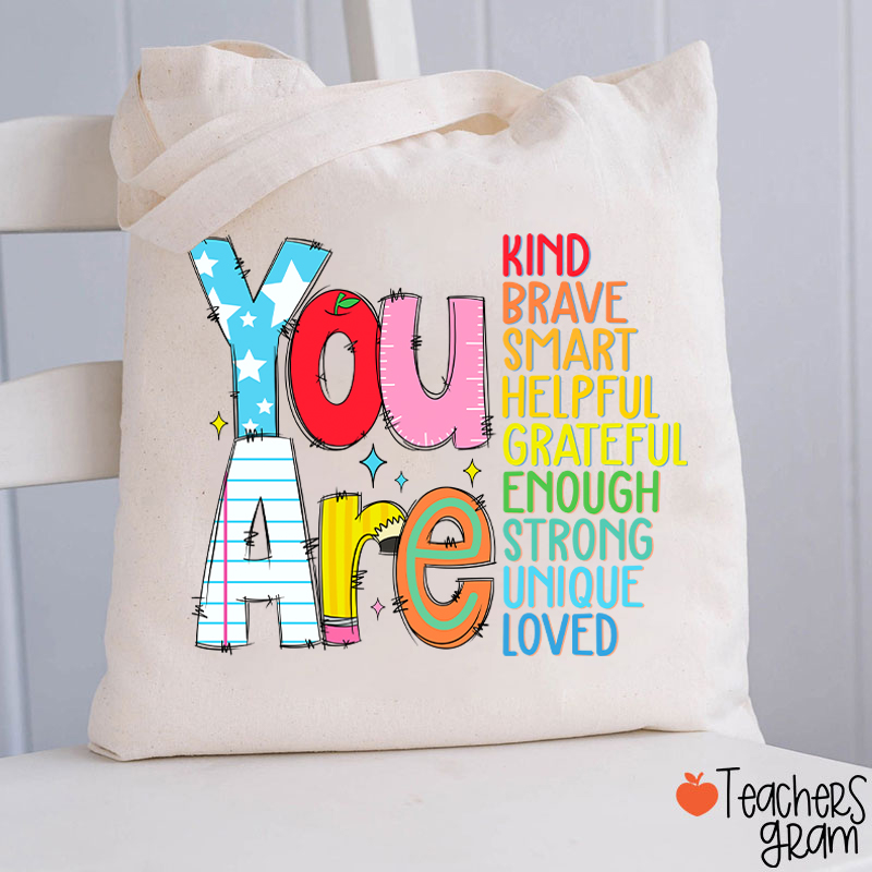Be Who You Are You Are Enough Teacher Tote Bag