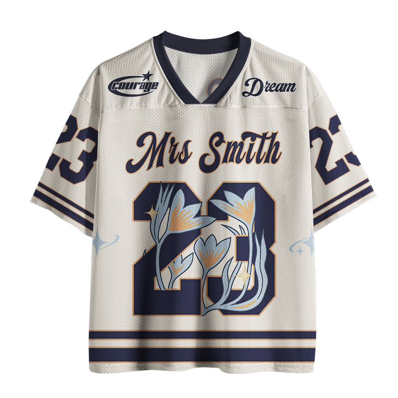 Personalized Name And Number Flowers Teacher Mesh Jersey