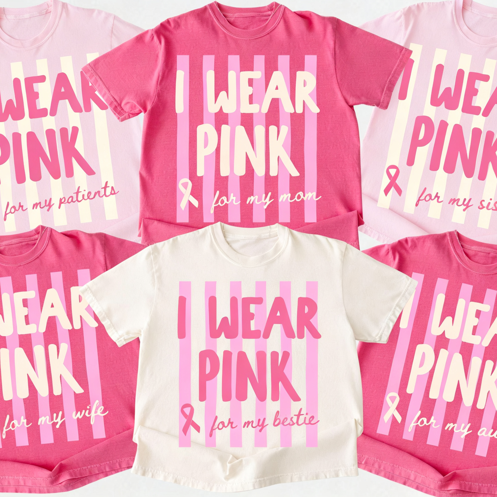 Personalized I Wear Pink For My Pink Ribbon Teacher T-Shirt