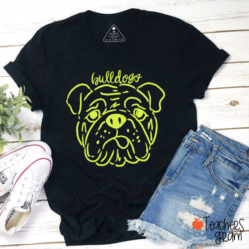 Personalized Mascot Cute Simple Line Drawing Teacher T-Shirt