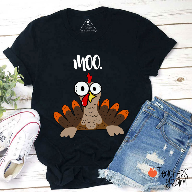 Rooster Crows Thanksgiving Teacher T-Shirt