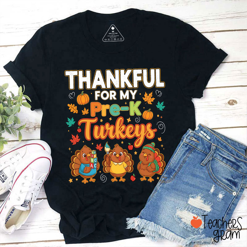 Personalized Grade Thankful For My Turkeys Teacher T-Shirt