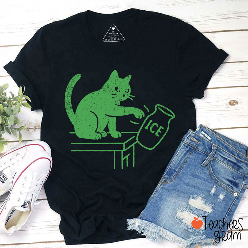 Abolish ICE Funny Cat Political Teacher T-Shirt