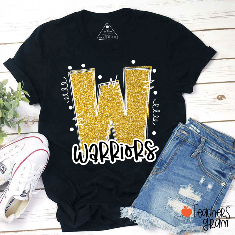 Personalized Mascot Glitter School Spirit Game Day Teacher T-Shirt