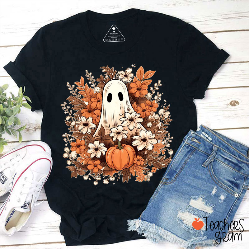 Fall Ghost Halloween Teacher T-Shirt