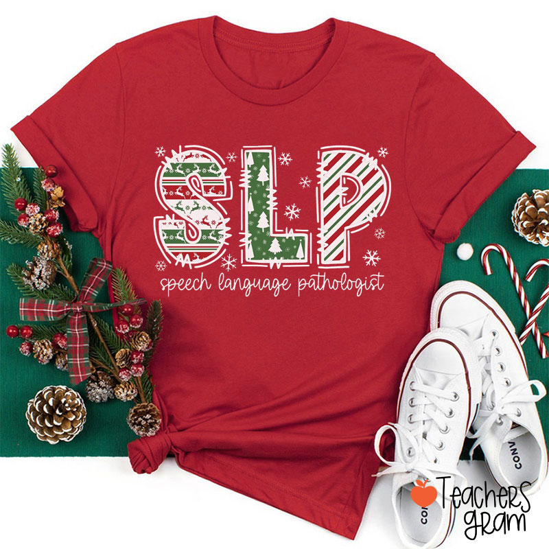 Speech Language Pathologist Christmas Style Teacher T-Shirt