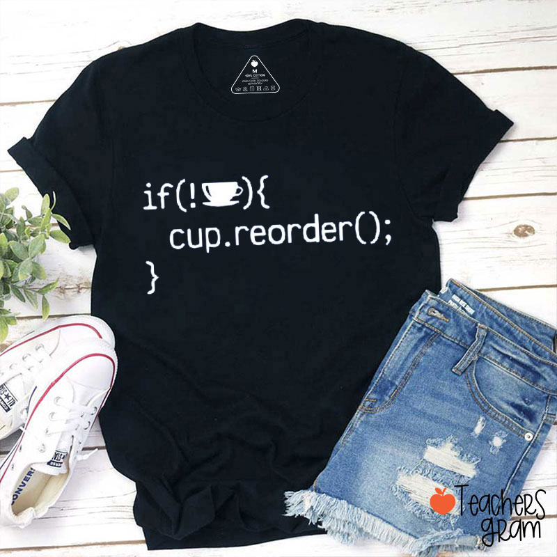 Code Lover Coffee Teacher T-Shirt