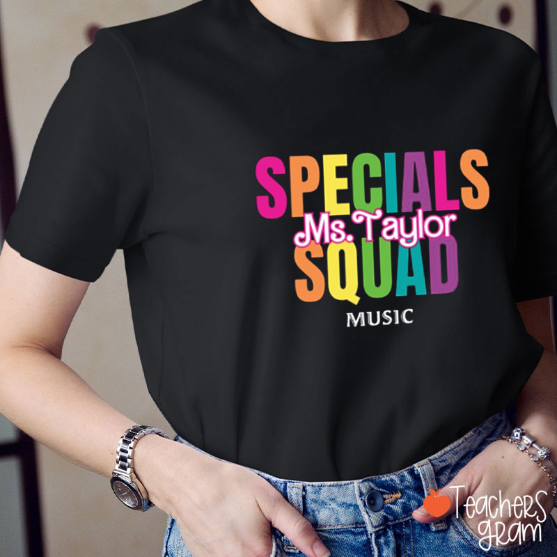 Personalized Colorful Specials Squad Teacher T-Shirt
