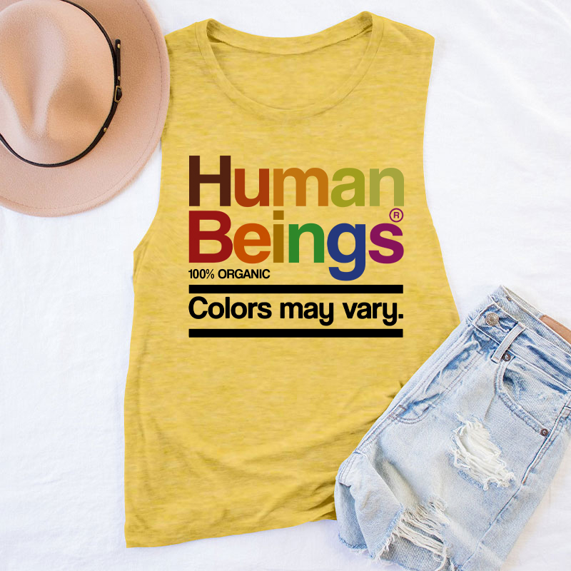 Human Beings Colors May Vary Teacher Tank Top