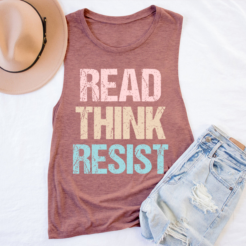 Read Think Resist Teacher Tank Top