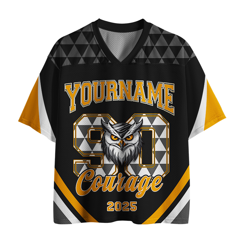 Personalized Name And Number Triangular Grid Courage Teacher Mesh Jersey