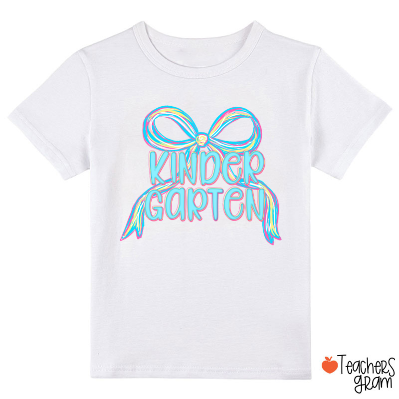 Personalized Grade Blue Bow Class T-Shirt
