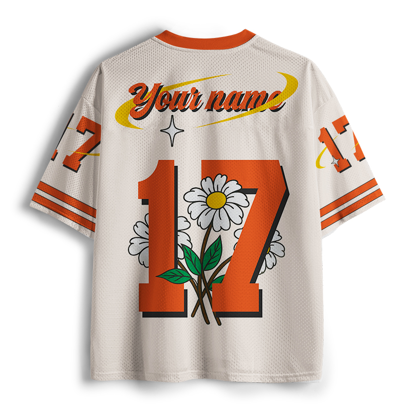 Personalized Name And Number Flowers Teacher Mesh Jersey