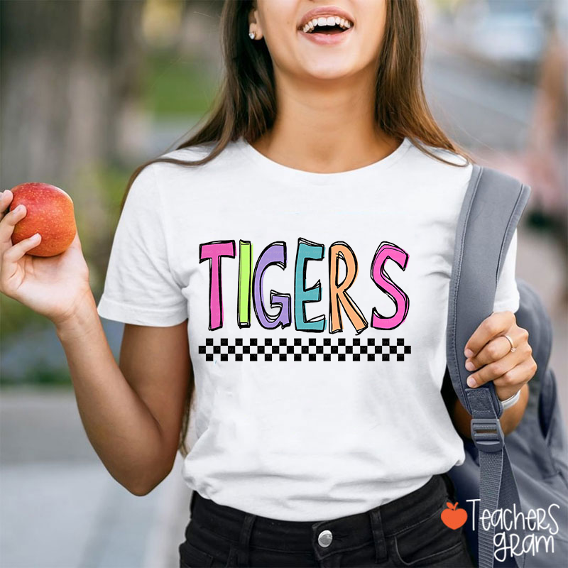 Personalized Mascot And Chessboard Teacher T-Shirt