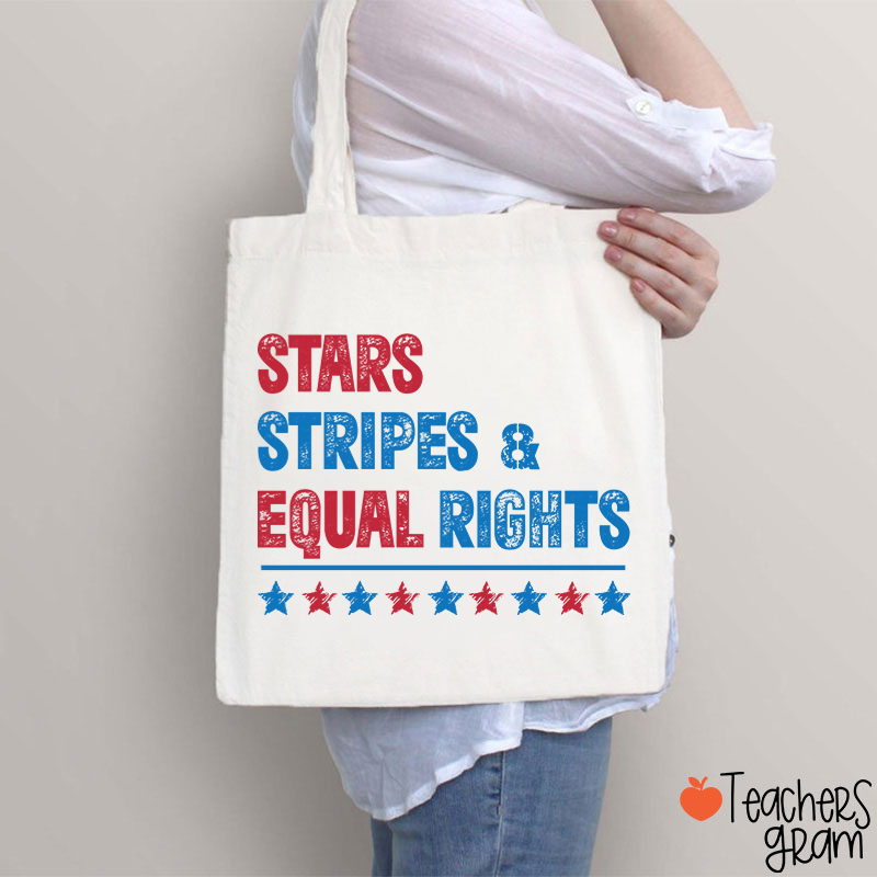 Stars Stripes And Equal Rights Teacher Tote Bag