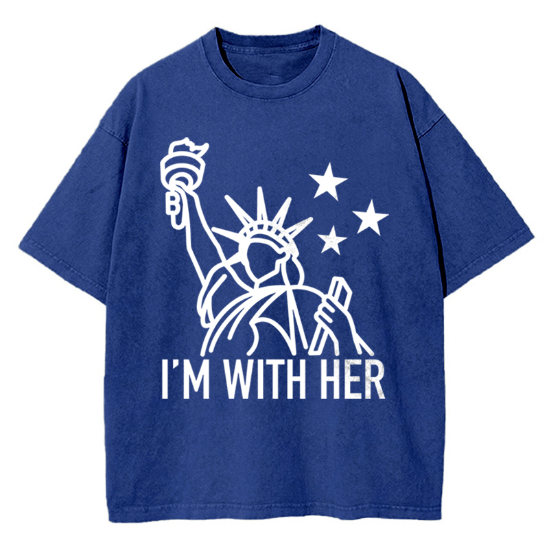 I'm With Her Teacher Washed T-Shirt