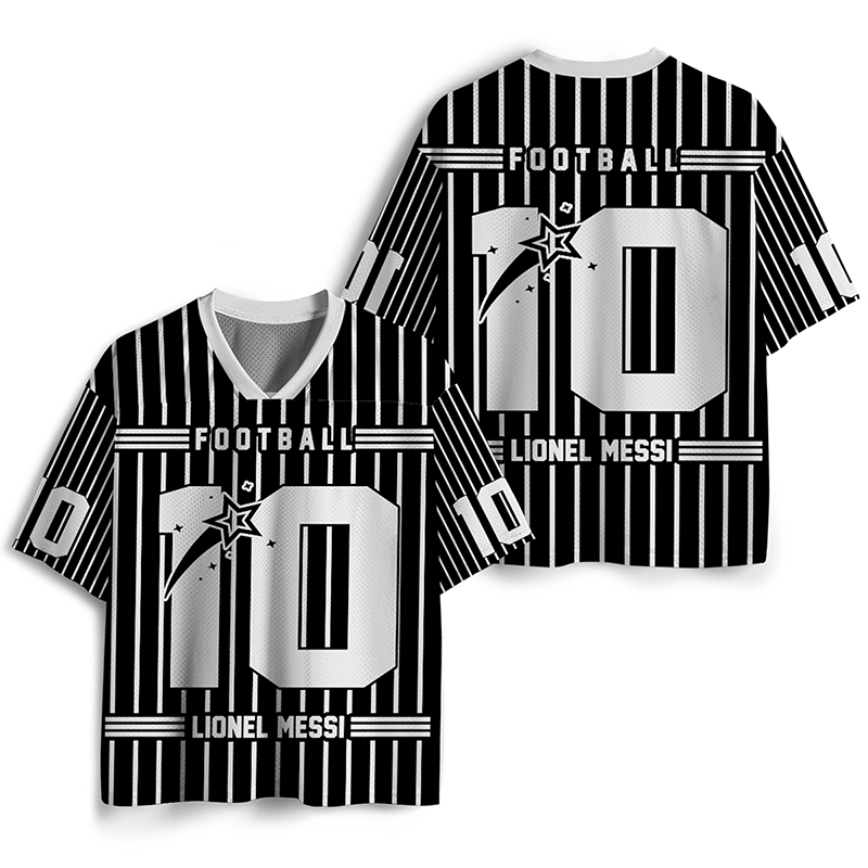 Personalized Sports Star And Number Stripe Teacher Mesh Jersey