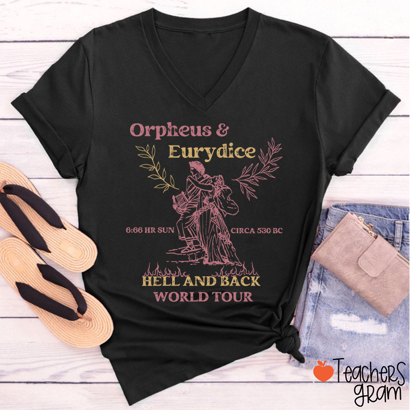Orpheus And Eurydice Teacher Female V-Neck T-Shirt