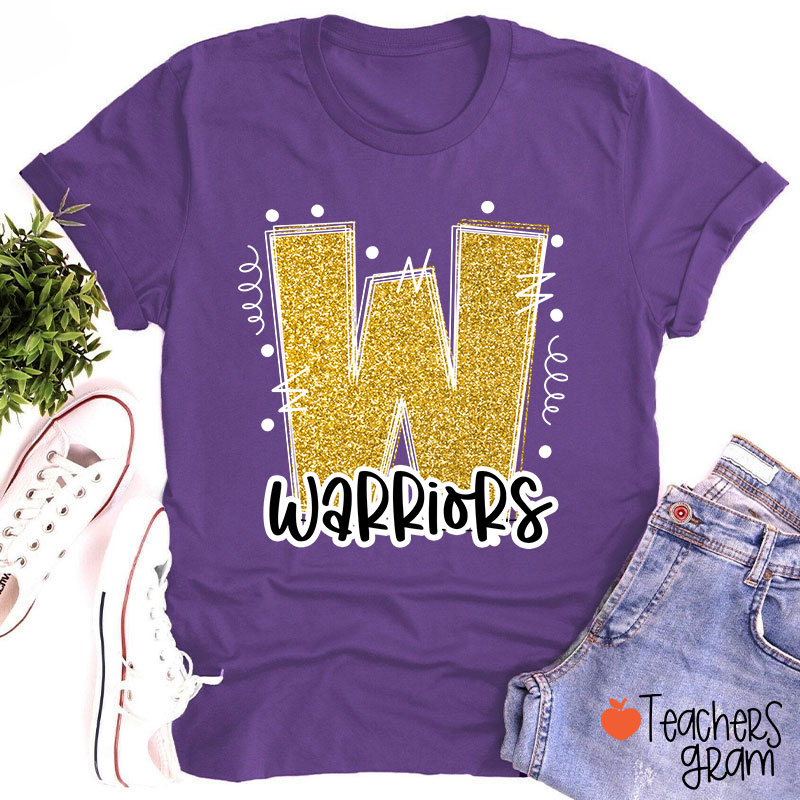 Personalized Mascot Glitter School Spirit Game Day Teacher T-Shirt