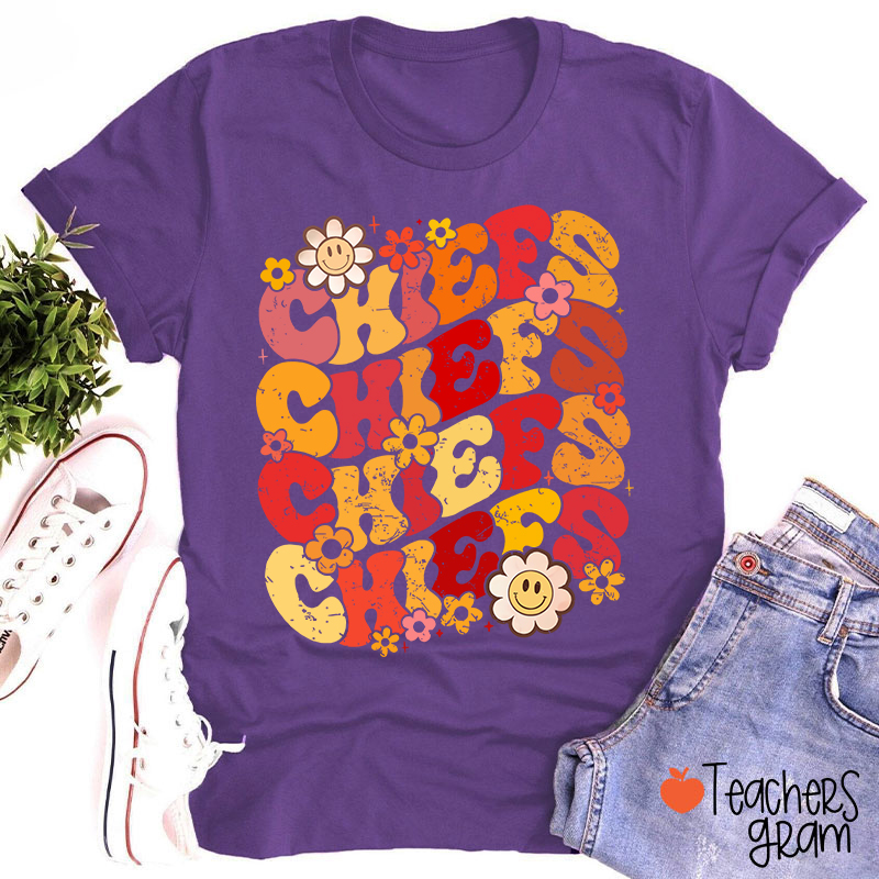 Personalized Mascot Game Day Flowers Teacher T-Shirt