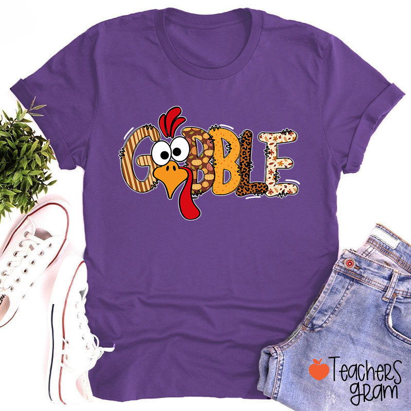 Gobble Turkey Teacher T-Shirt