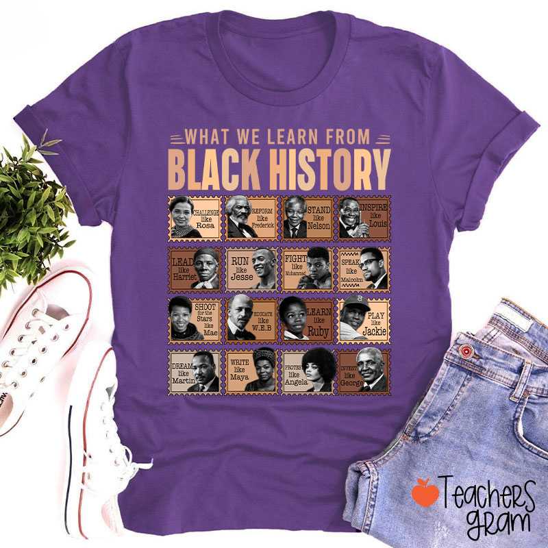 What We Learn From Black History Teacher T-Shirt