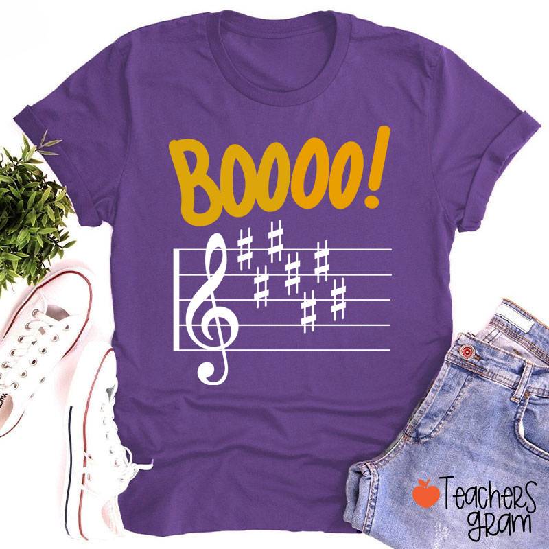 Boo Music Score Teacher T-Shirt