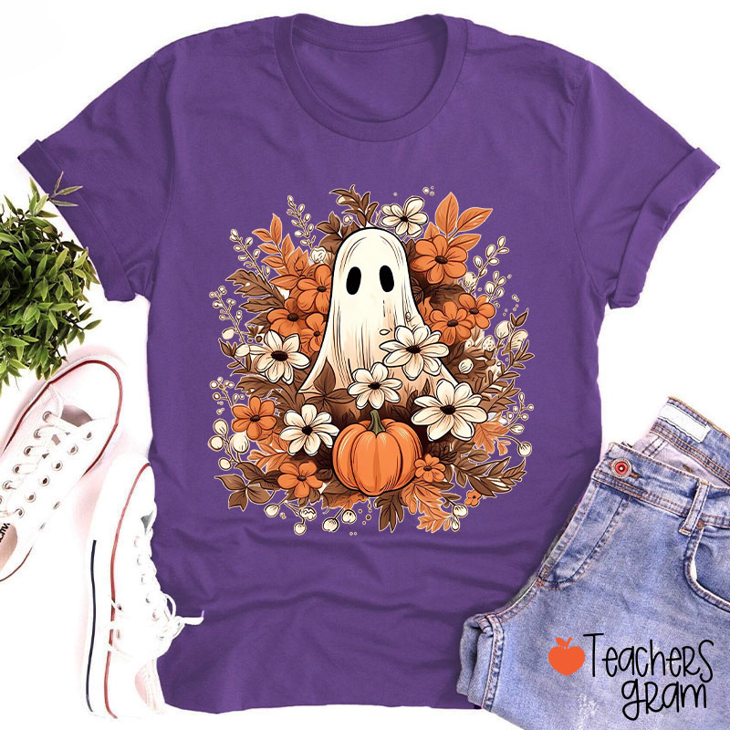 Fall Ghost Halloween Teacher T-Shirt