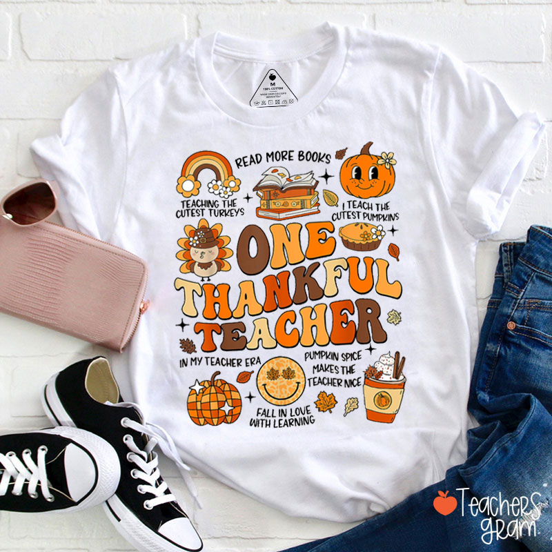 One Thankful Teacher Fall In Love With Learning Teacher T-Shirt
