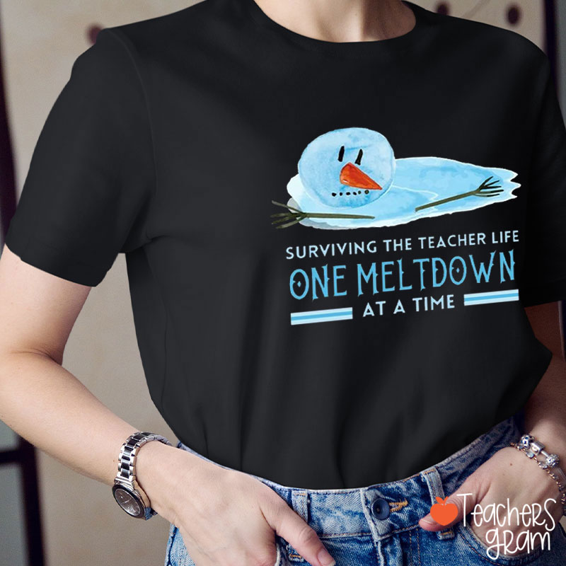 Surviving The Teacher Life One Meltdown At A Time Teacher T-Shirt