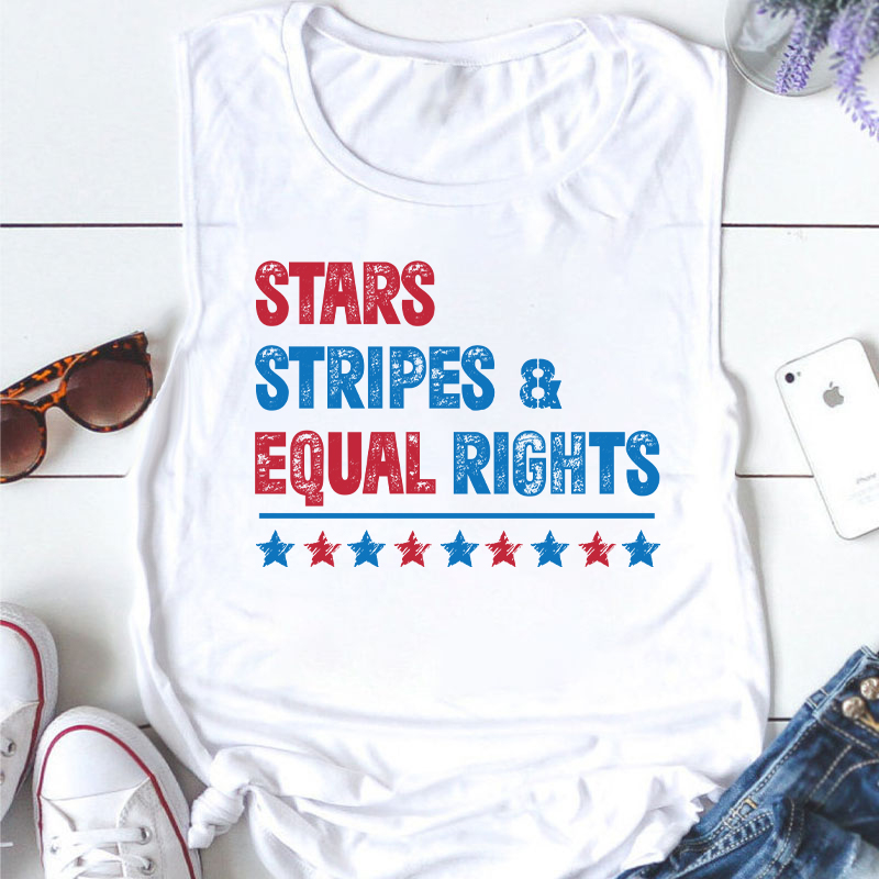 Stars Stripes And Equal Rights Teacher Tank Top