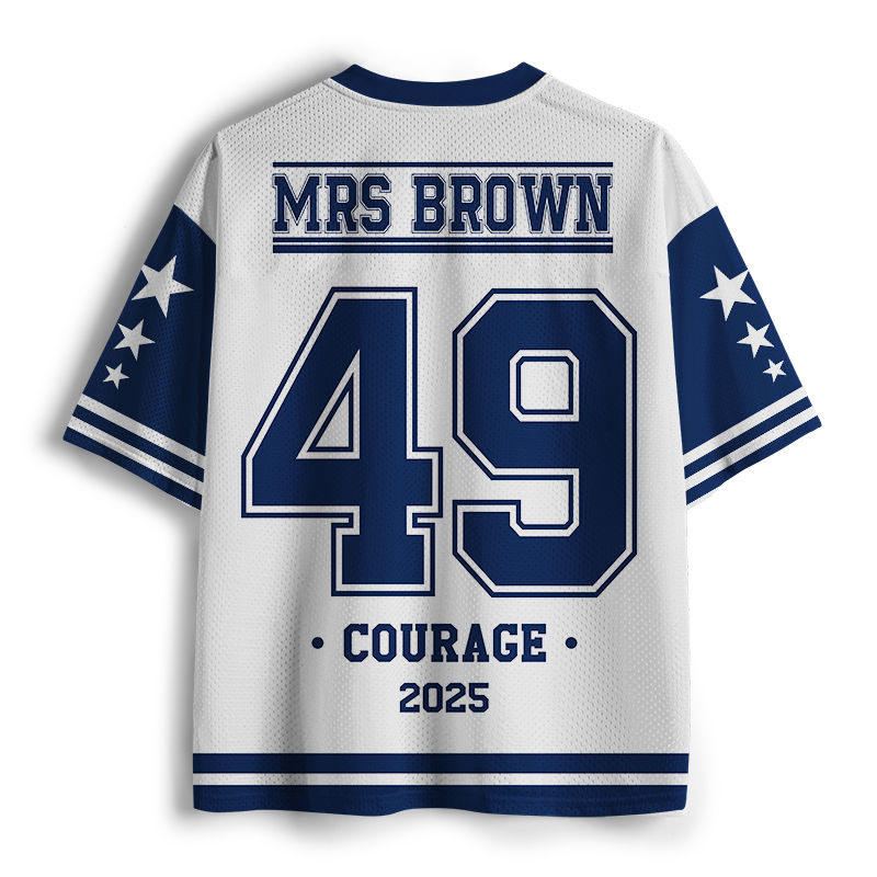 Personalized Team Name School Spirit Courage Teacher Mesh Jersey