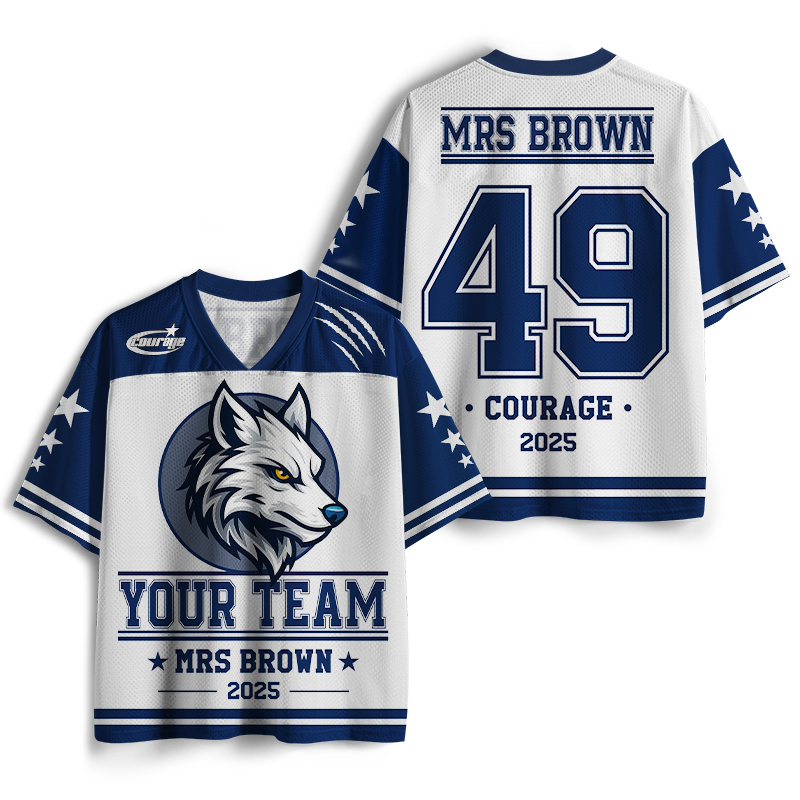 Personalized Team Name School Spirit Courage Teacher Mesh Jersey