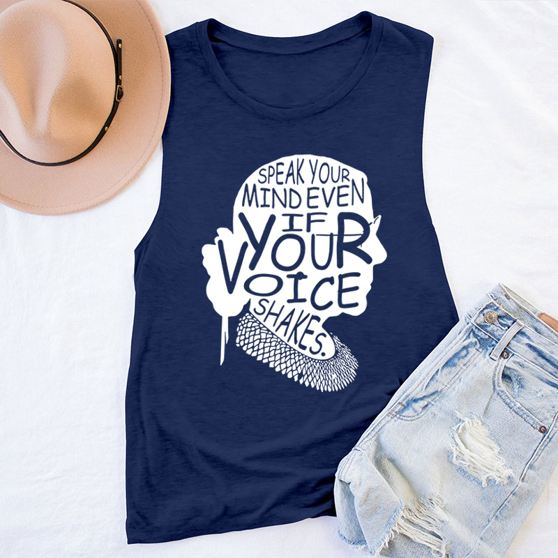Speak Your Mind Even If Your Voice Shakes Teacher Tank Top