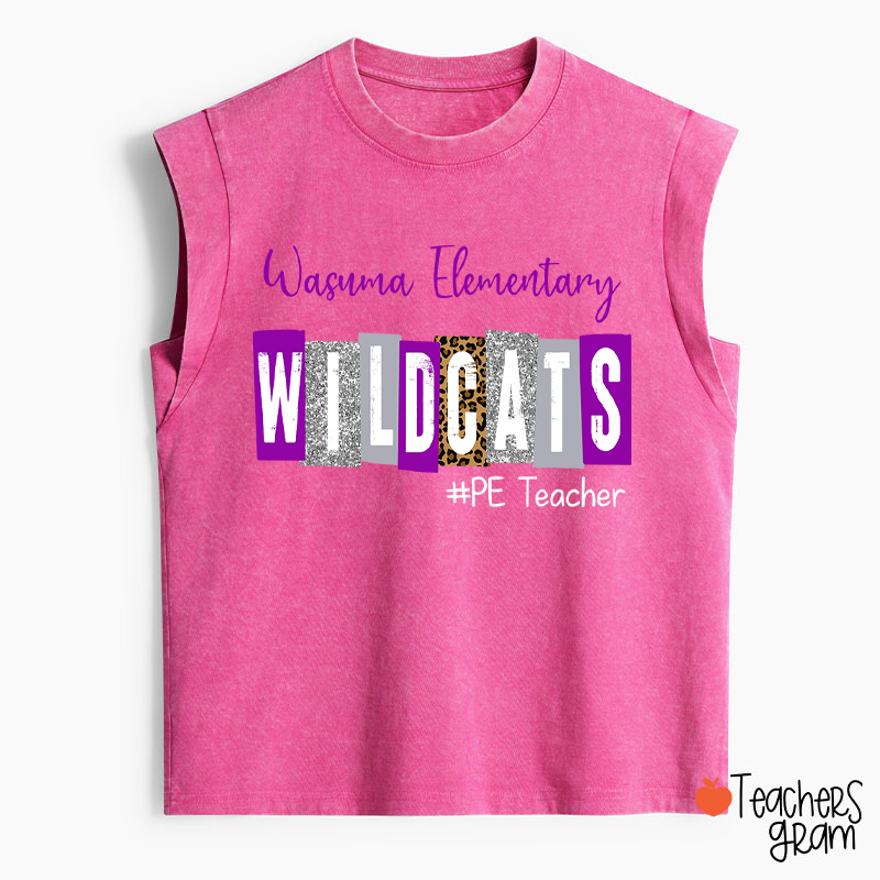 Personalized School Spirit Cheer For You Teacher Washed Tank Top