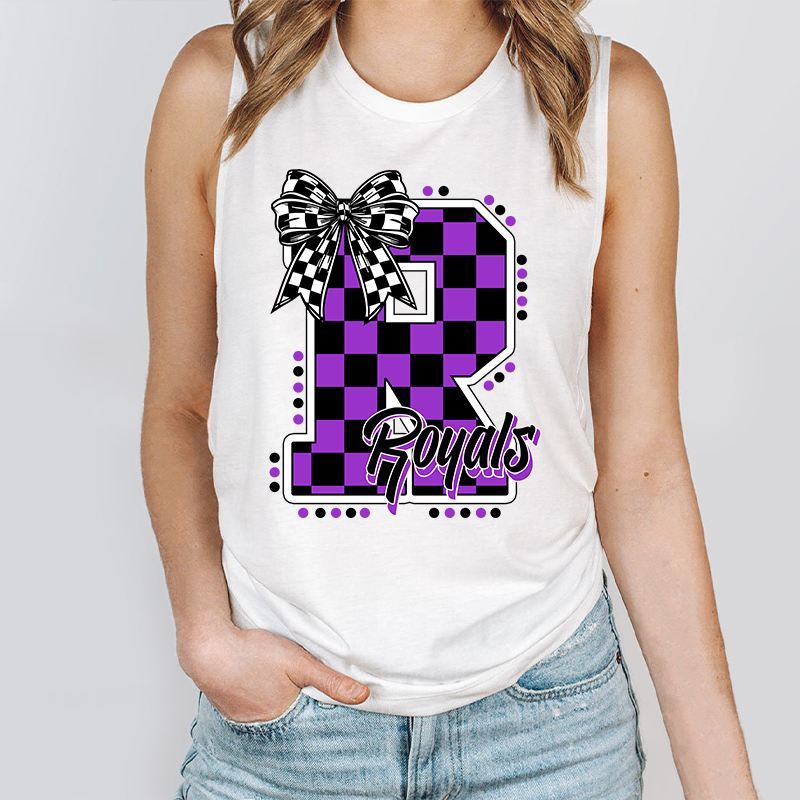 Personalized Mascot Checkered Print Teacher Tank Top