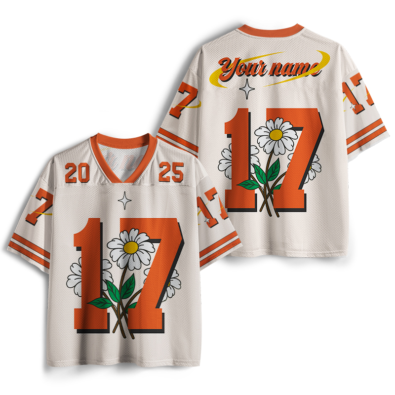 Personalized Name And Number Flowers Teacher Mesh Jersey