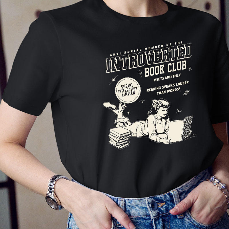 Introverted Book Club Bookish Teacher T-Shirt