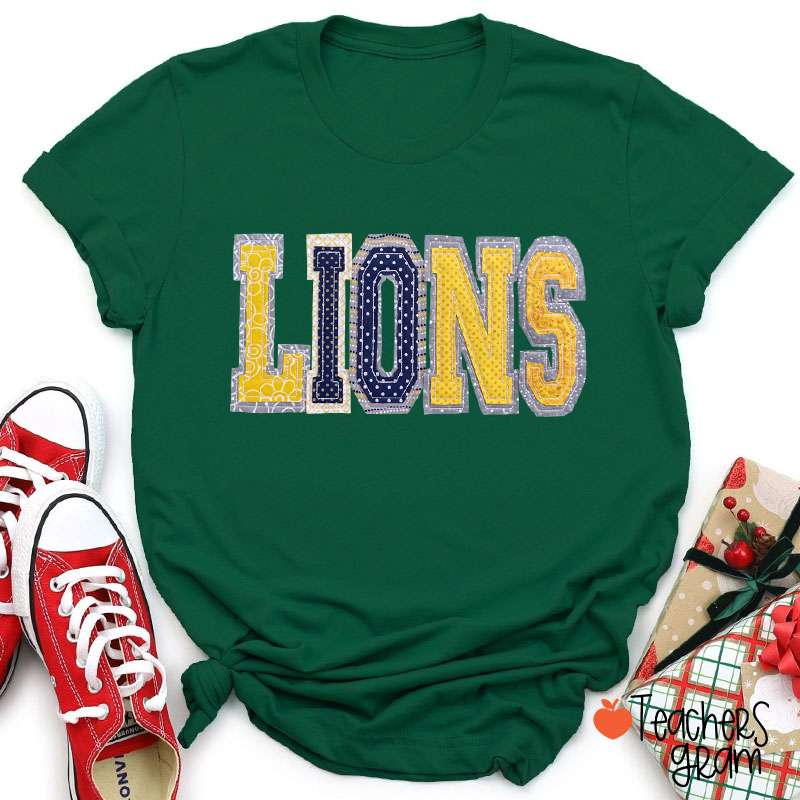 Personalized Mascot Mixed Print Letter Teacher T-Shirt