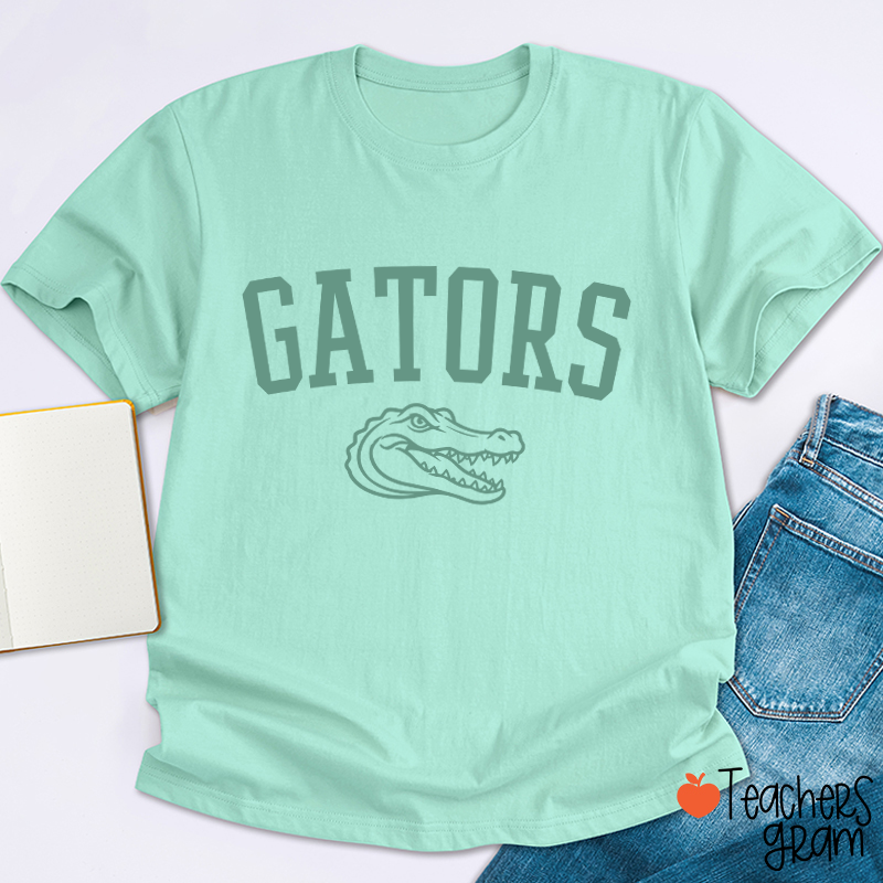 Personalized Mascot Outline Graphic Varsity Letter Teacher T-Shirt