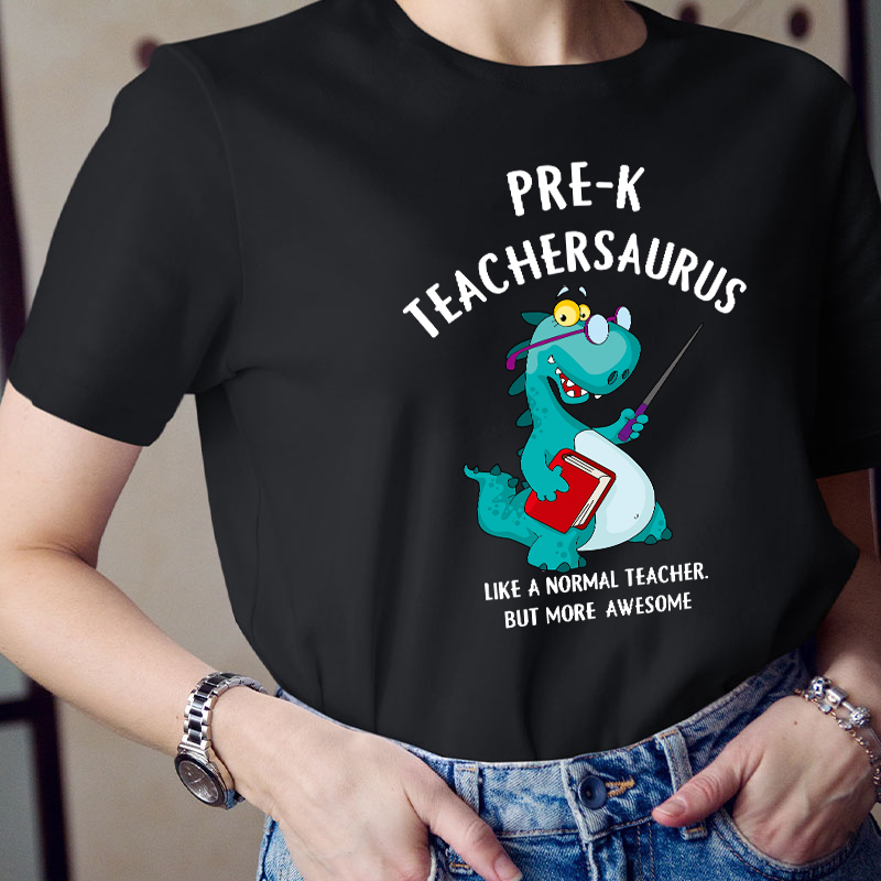 Personalized Grade Awesome Teachersaurus Teacher T-Shirt