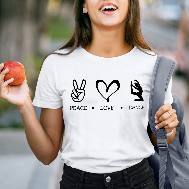 Peace Love And Dance Teacher T-Shirt