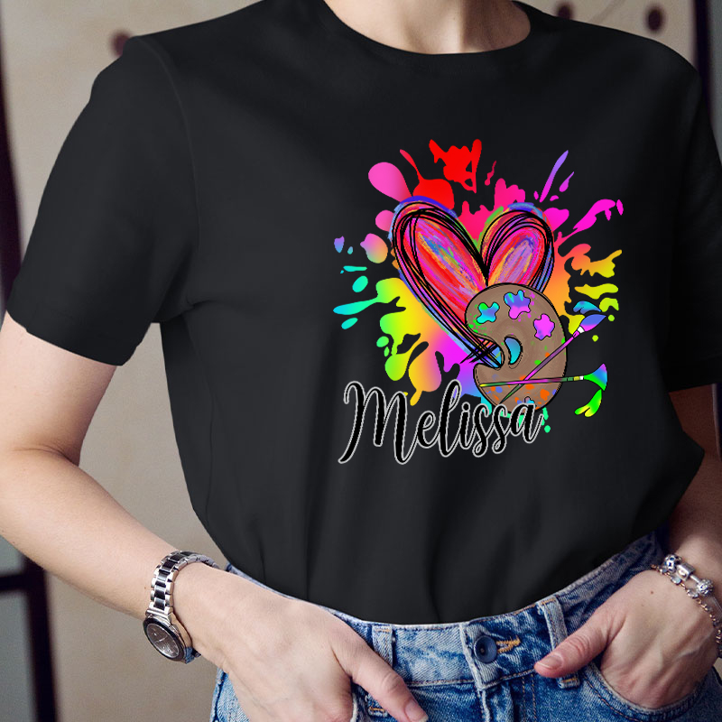 Personalized Colorful Art Teacher T-Shirt